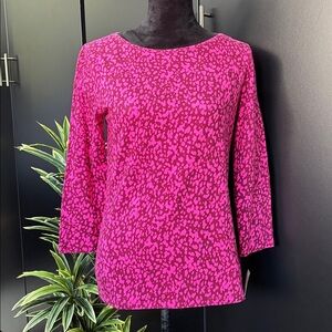 The Talbots Tee Three-quarter sleeve, scoop, neck,cotton stretch,pattern